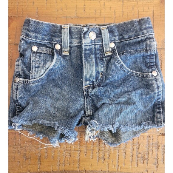 WRANGLER Retro cut-off jeans shorts 4 slim Leather patch - Picture 2 of 5